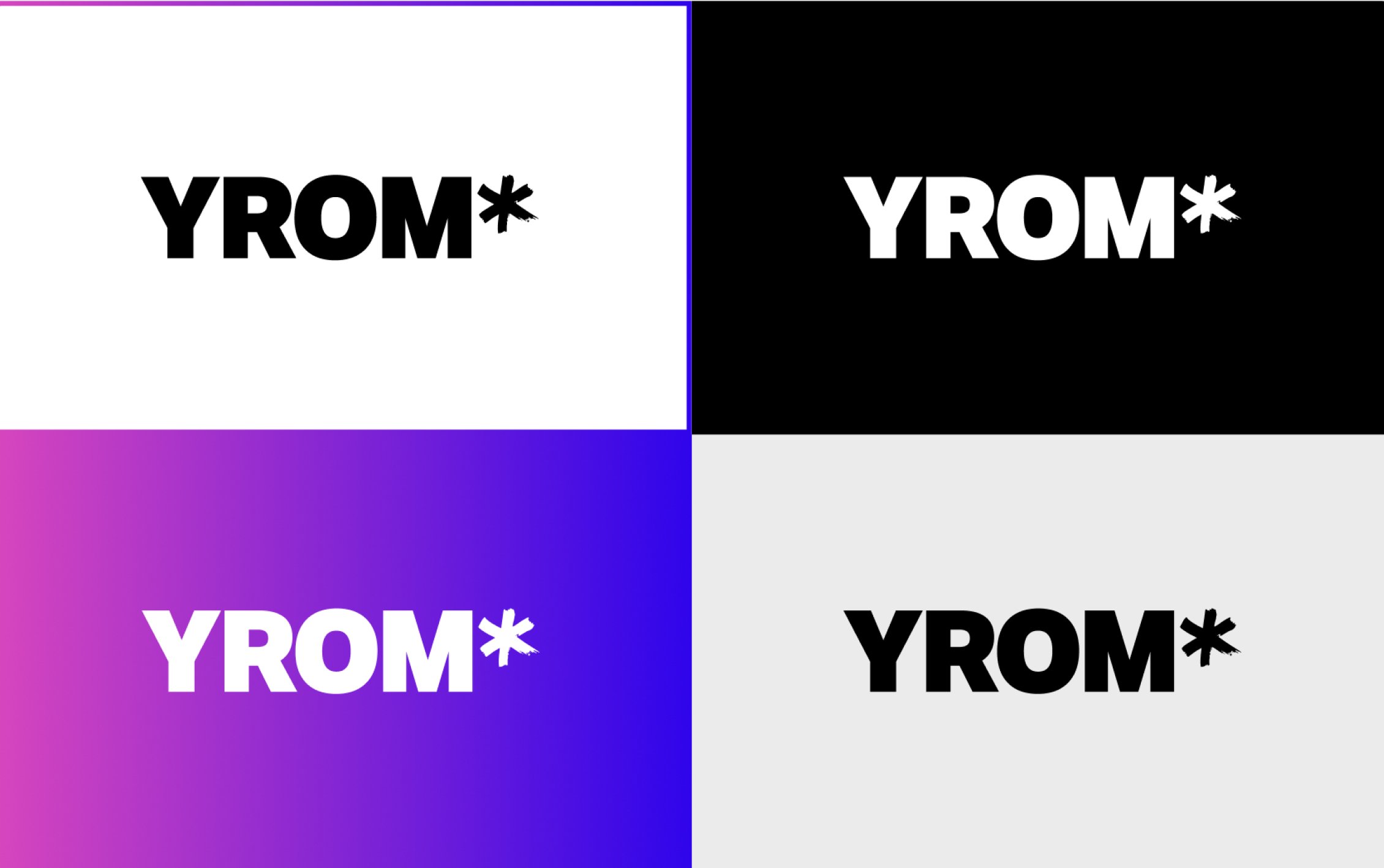Yrom Logo in unterschiedlichen Anwendungen